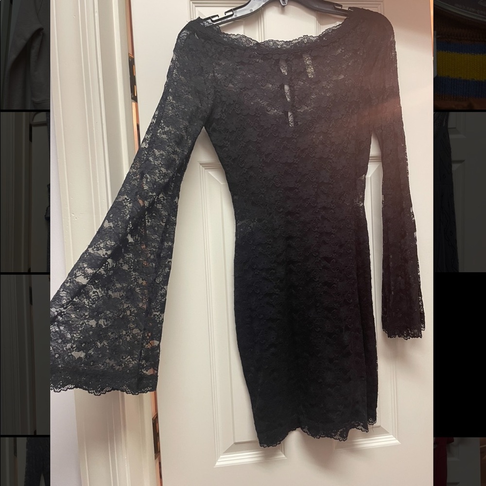 free people black lace dress